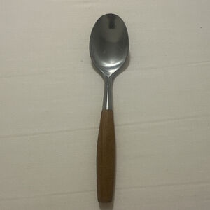 Dansk FJORD Soup Spoons Int Designs JHQ Germany Stainless & Teak Handle 7-1/8"